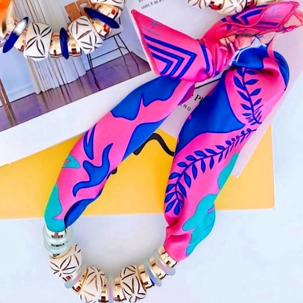 Holst + Lee Pink Bandana Necklace